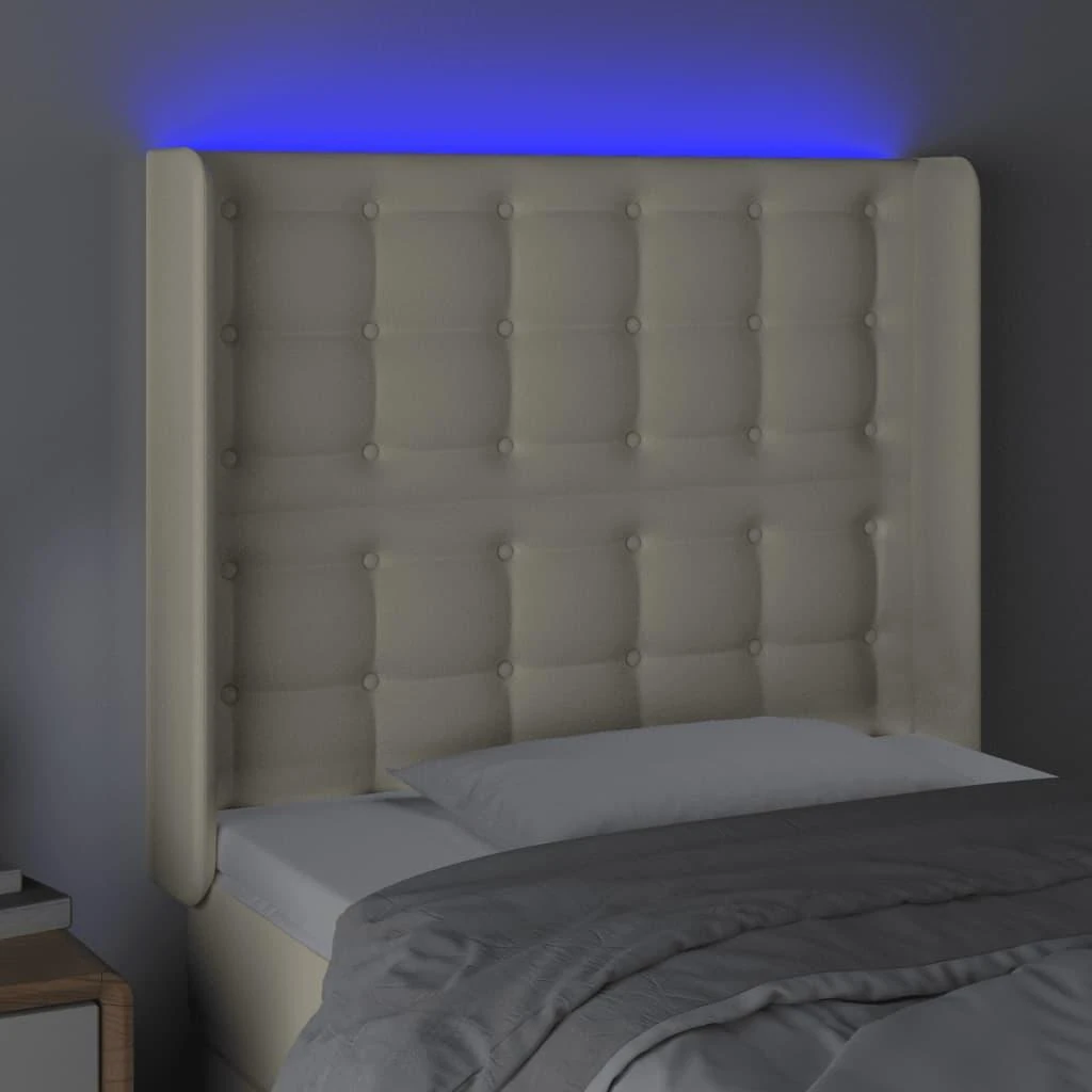Galvūgalis su LED, kreminės spalvos, 93x16x118/128 cm