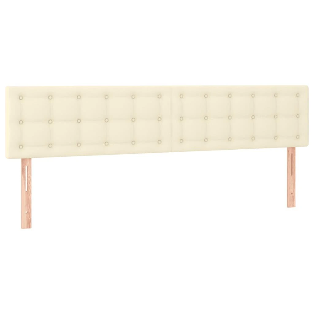 Galvūgalis su LED, kreminės spalvos,180x5x78/88cm, dirbtinė oda