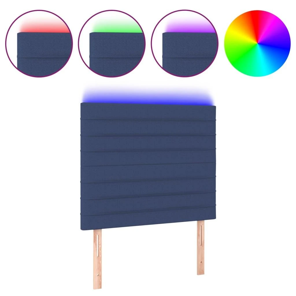 Galvūgalis su LED, mėlynos spalvos, 100x5x118/128cm, audinys