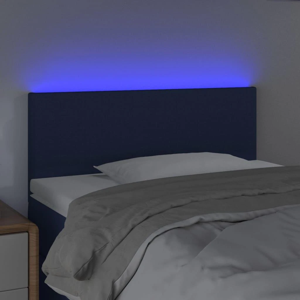 Galvūgalis su LED, mėlynos spalvos, 100x5x78/88cm, audinys