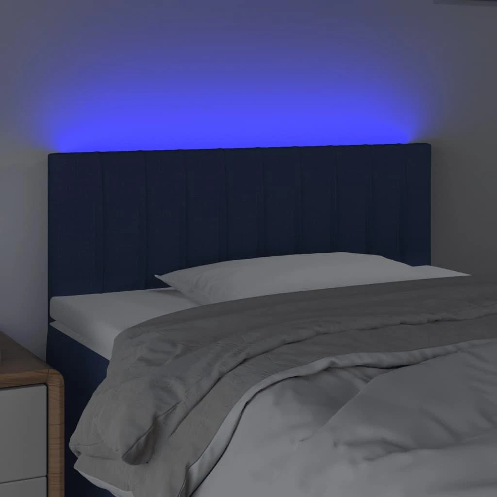 Galvūgalis su LED, mėlynos spalvos, 100x5x78/88cm, audinys
