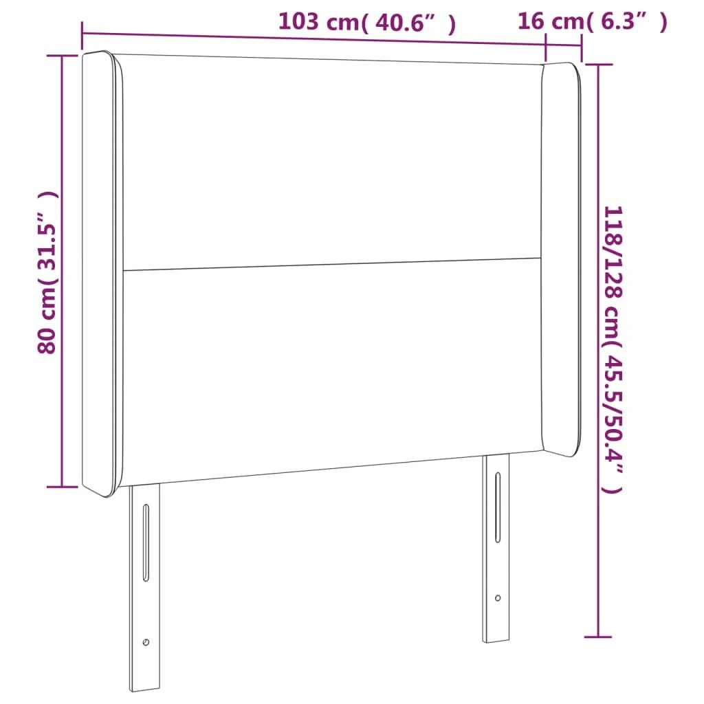 Galvūgalis su LED, mėlynos spalvos, 103x16x118/128cm, audinys