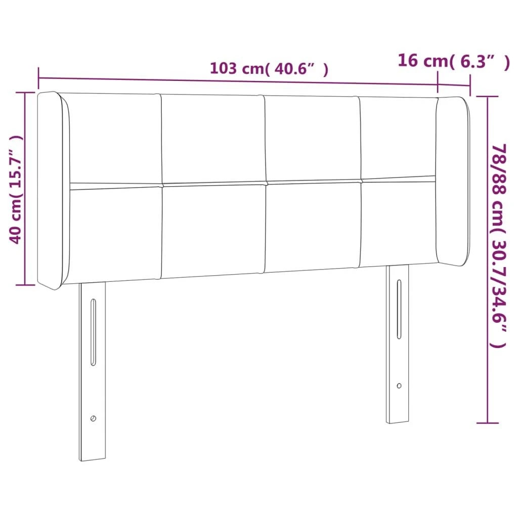 Galvūgalis su LED, mėlynos spalvos, 103x16x78/88cm, audinys
