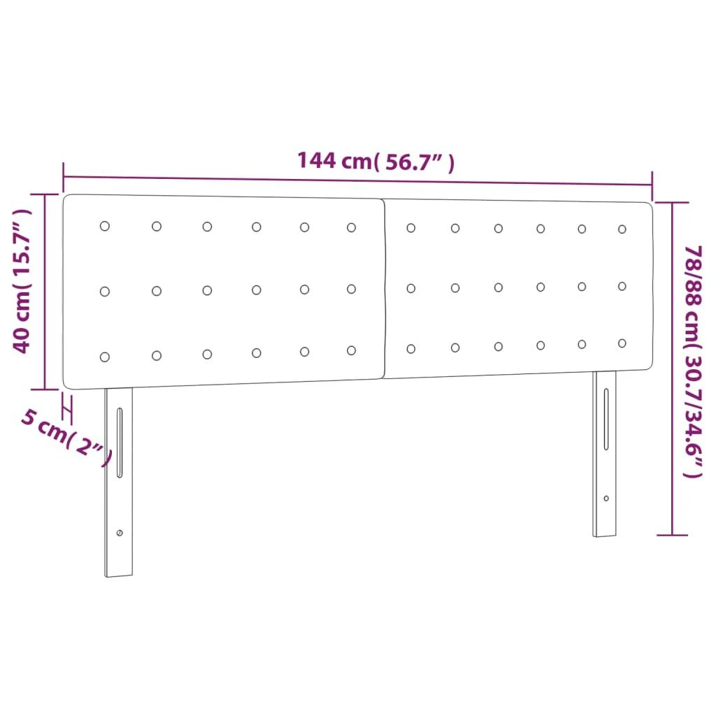 Galvūgalis su LED, mėlynos spalvos, 144x5x78/88cm, audinys