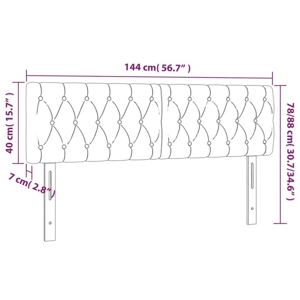 Galvūgalis su LED, mėlynos spalvos, 144x7x78/88cm, audinys