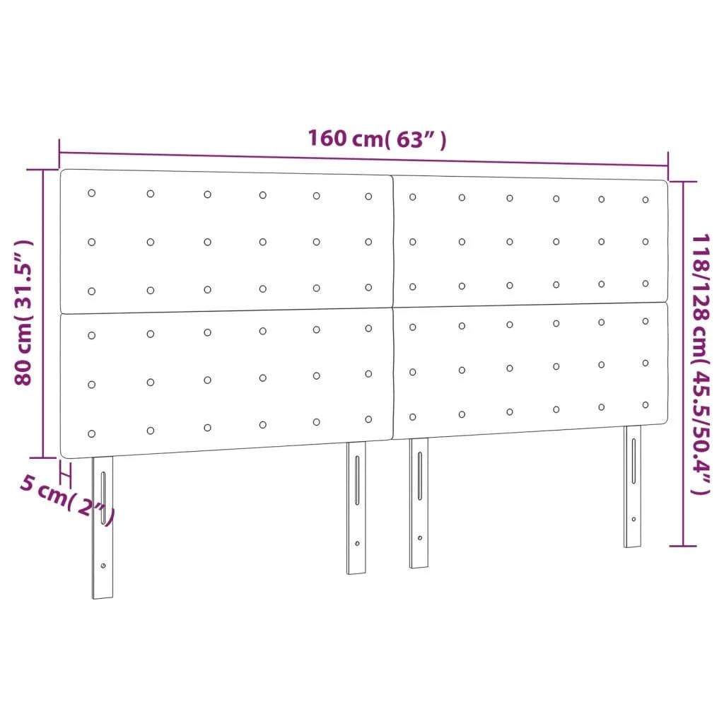 Galvūgalis su LED, mėlynos spalvos, 160x5x118/128cm, audinys