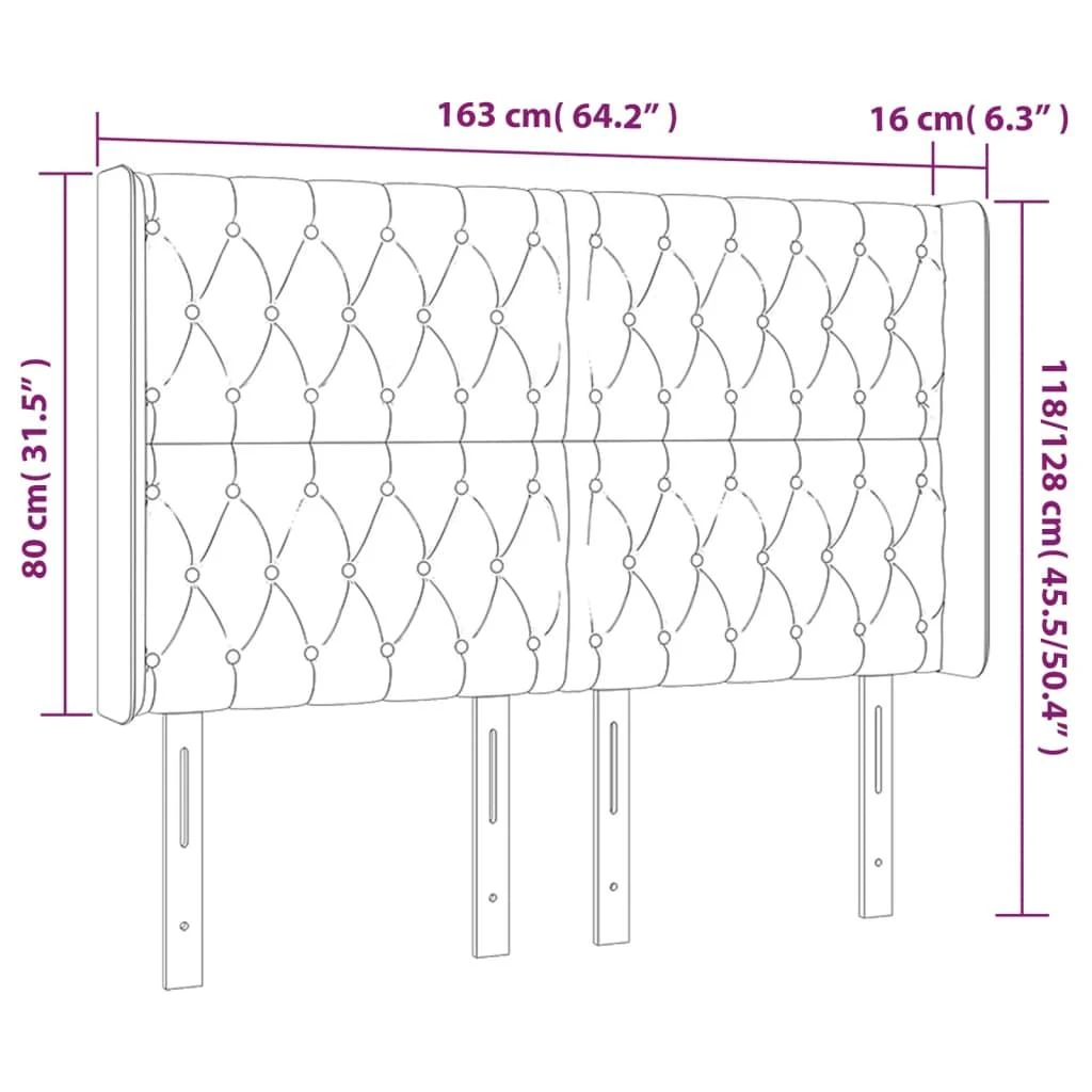 Galvūgalis su LED, mėlynos spalvos, 163x16x118/128cm, audinys