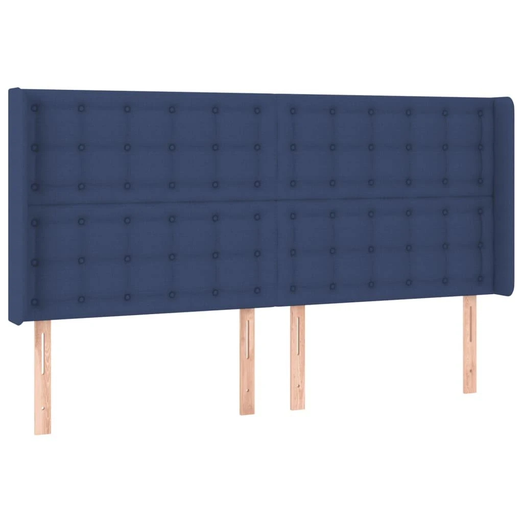 Galvūgalis su LED, mėlynos spalvos, 203x16x118/128cm, audinys