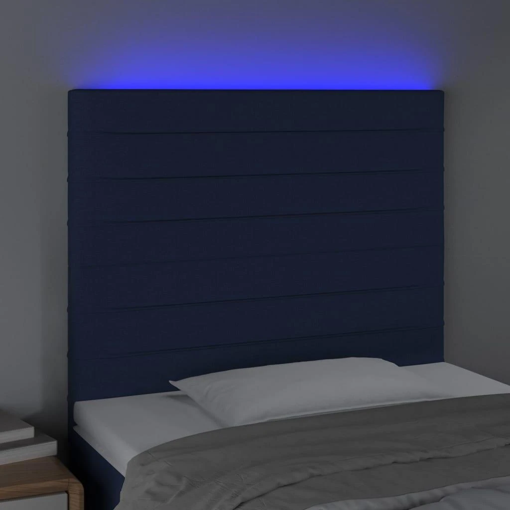 Galvūgalis su LED, mėlynos spalvos, 80x5x118/128cm, audinys