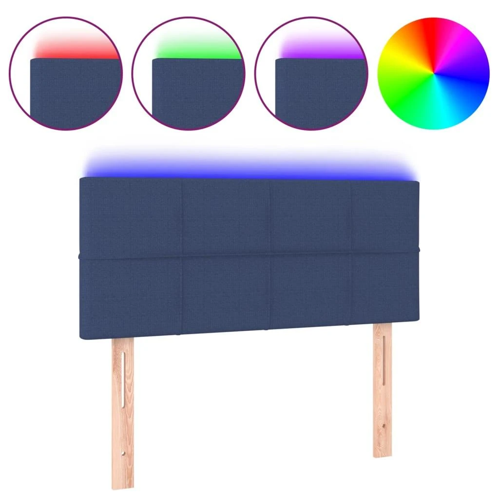 Galvūgalis su LED, mėlynos spalvos, 90x5x78/88cm, audinys