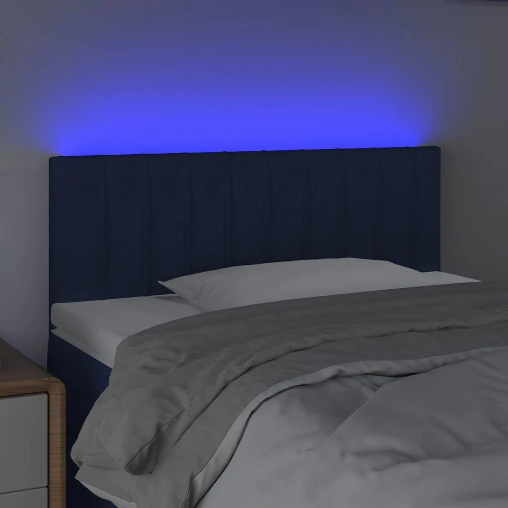 Galvūgalis su LED, mėlynos spalvos, 90x5x78/88cm, audinys