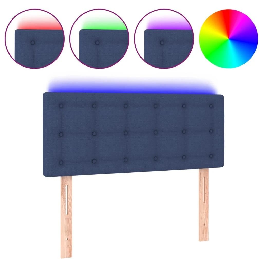 Galvūgalis su LED, mėlynos spalvos, 90x5x78/88cm, audinys