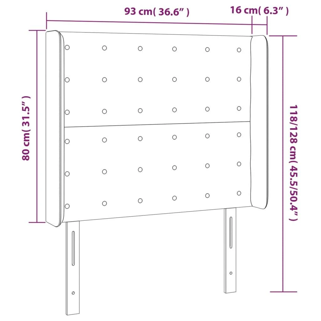 Galvūgalis su LED, mėlynos spalvos, 93x16x118/128cm, audinys