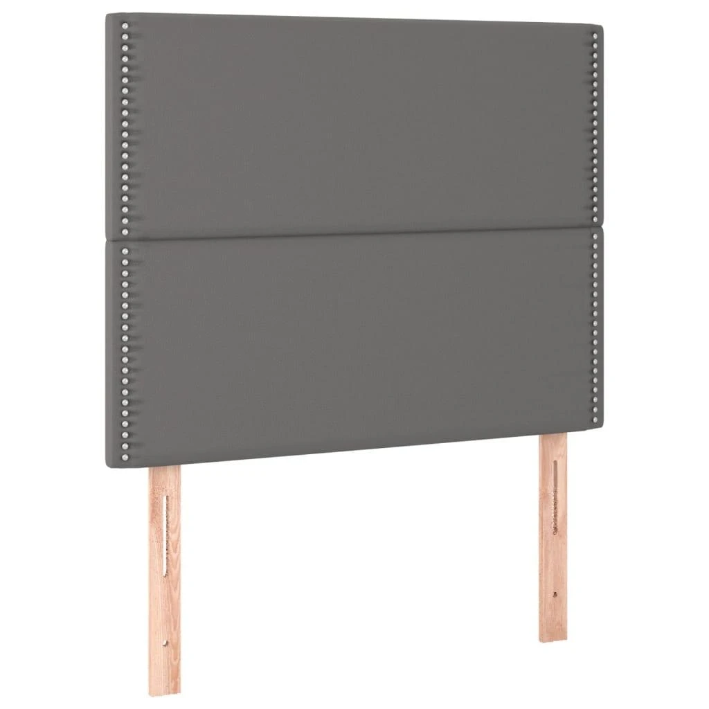 Galvūgalis su LED, pilkas, 100x5x118/128cm, dirbtinė oda