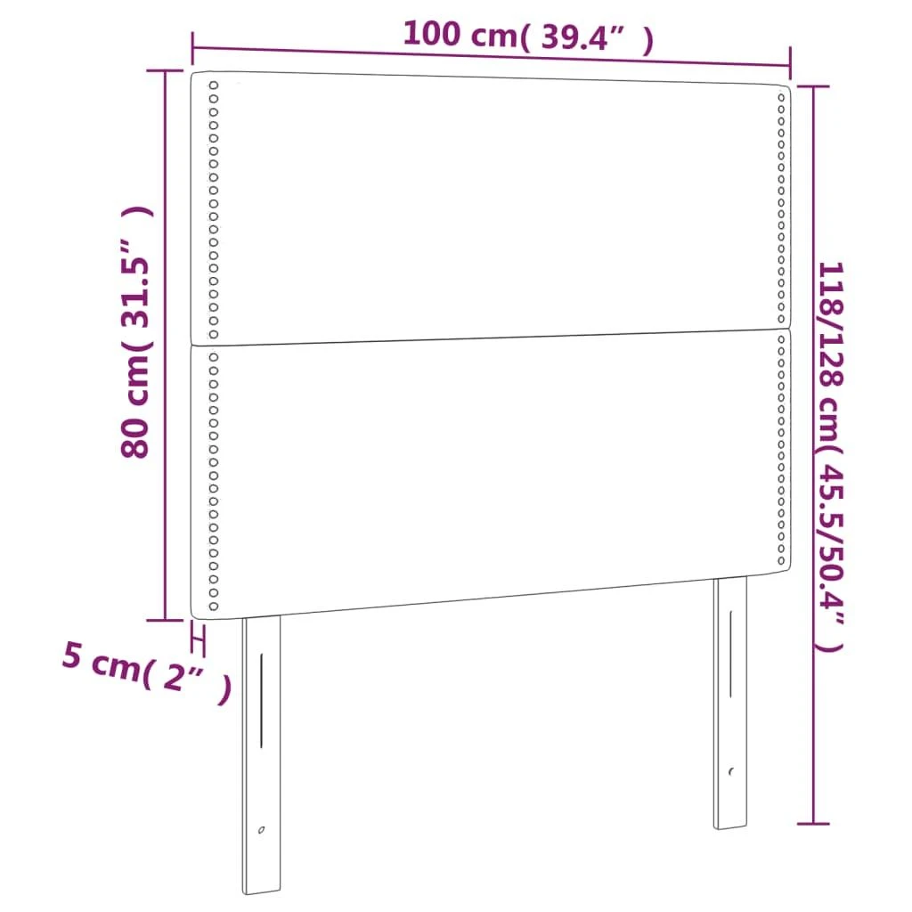 Galvūgalis su LED, pilkas, 100x5x118/128cm, dirbtinė oda
