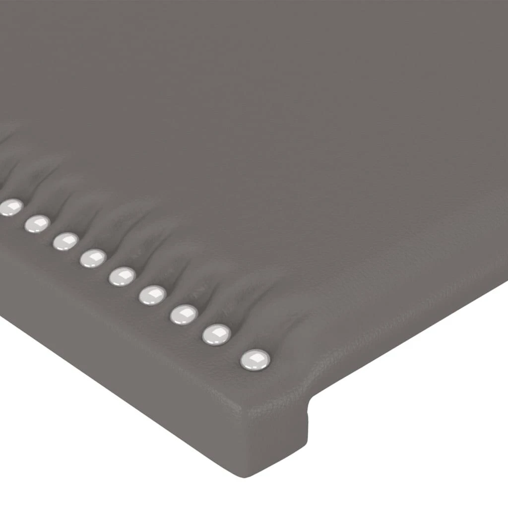 Galvūgalis su LED, pilkas, 144x5x118/128cm, dirbtinė oda
