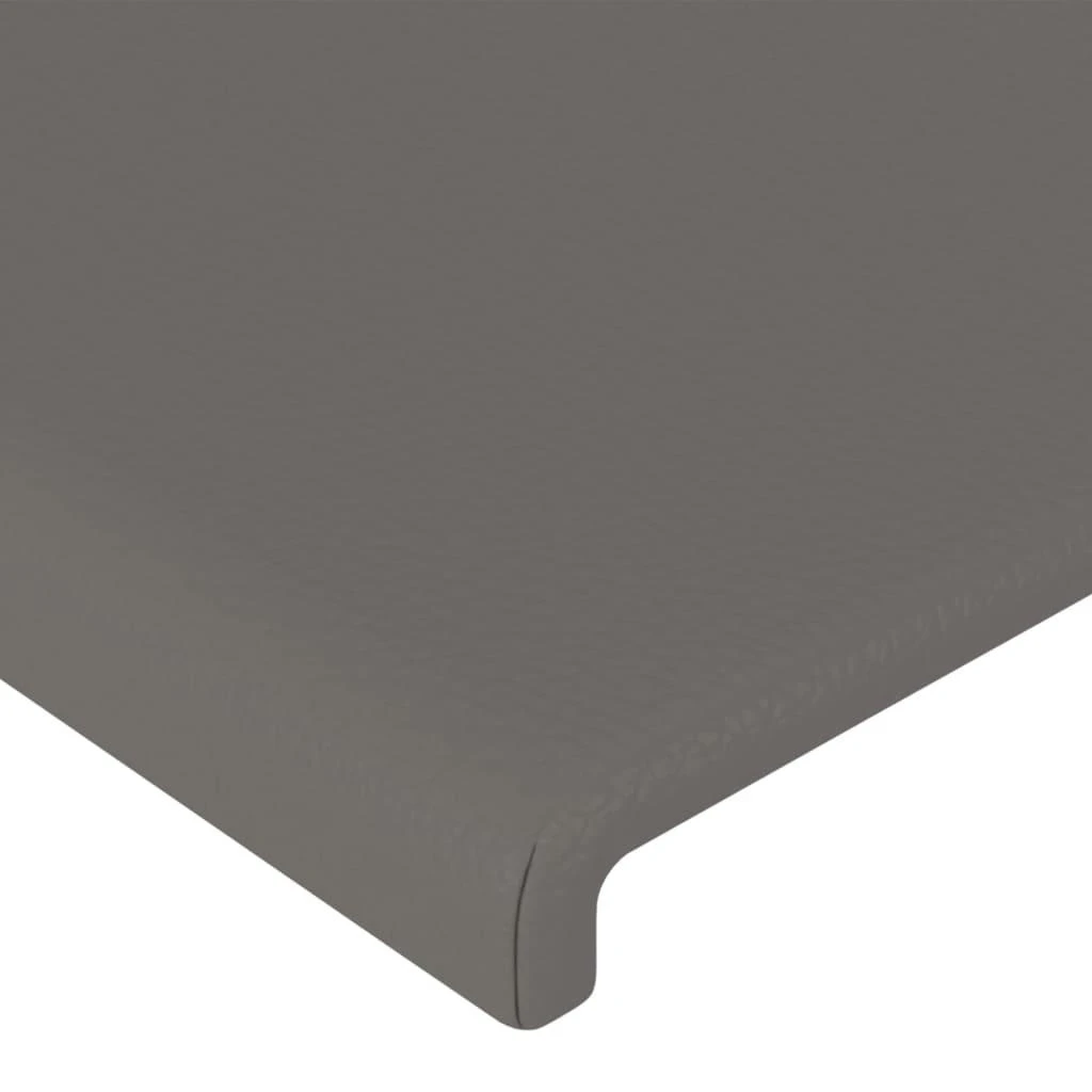 Galvūgalis su LED, pilkas, 200x5x118/128cm, dirbtinė oda