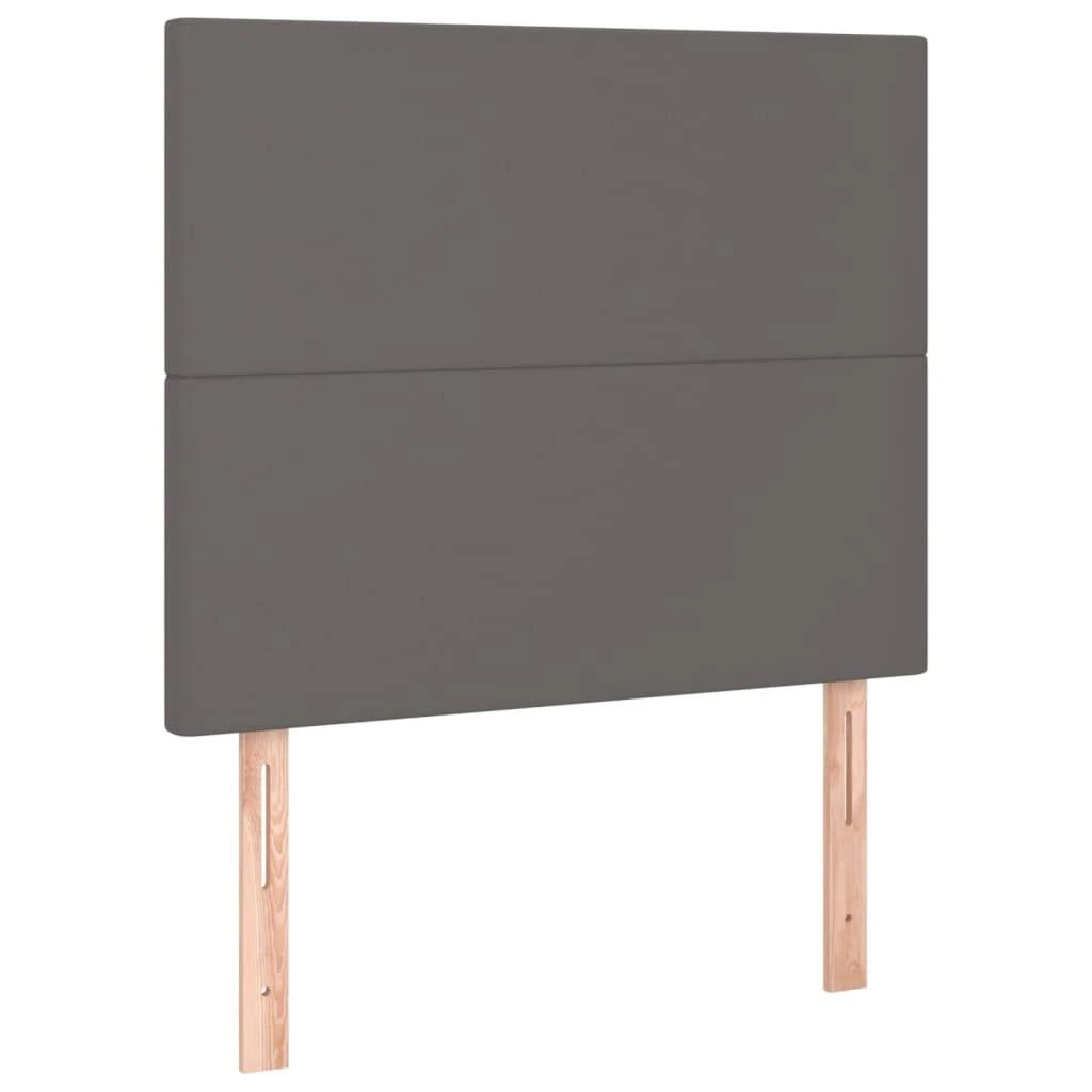 Galvūgalis su LED, pilkas, 90x5x118/128cm, dirbtinė oda