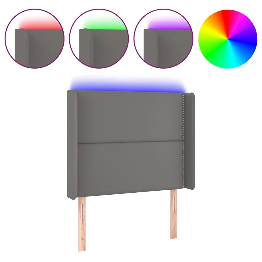 Galvūgalis su LED, pilkos spalvos, 103x16x118/128 cm