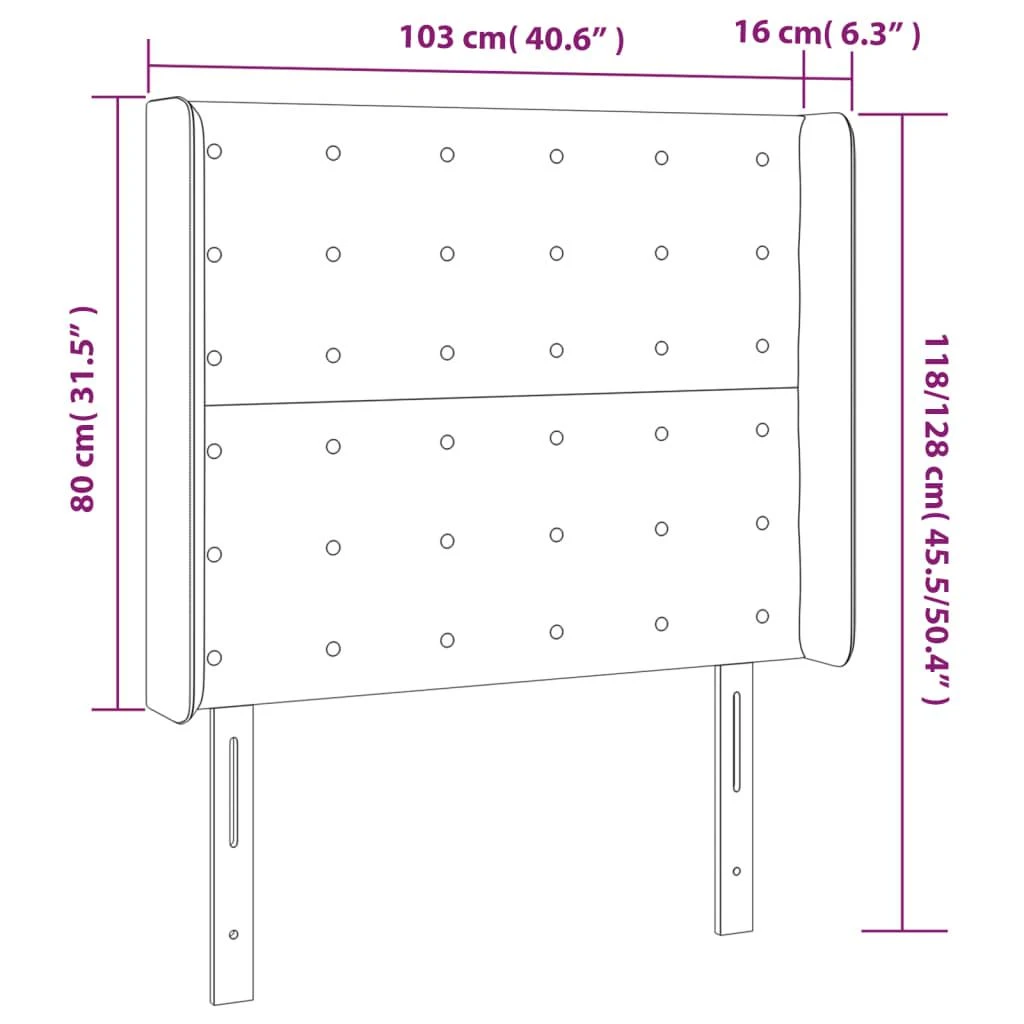 Galvūgalis su LED, pilkos spalvos, 103x16x118/128 cm