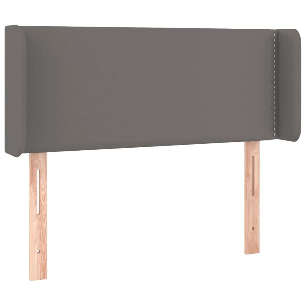 Galvūgalis su LED, pilkos spalvos, 103x16x78/88cm, dirbtinė oda