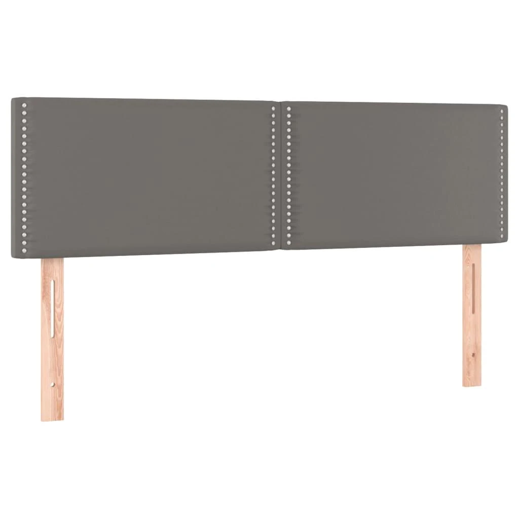 Galvūgalis su LED, pilkos spalvos, 144x5x78/88cm, dirbtinė oda