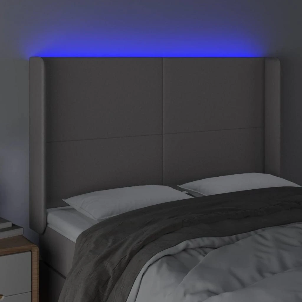 Galvūgalis su LED, pilkos spalvos, 147x16x118/128 cm