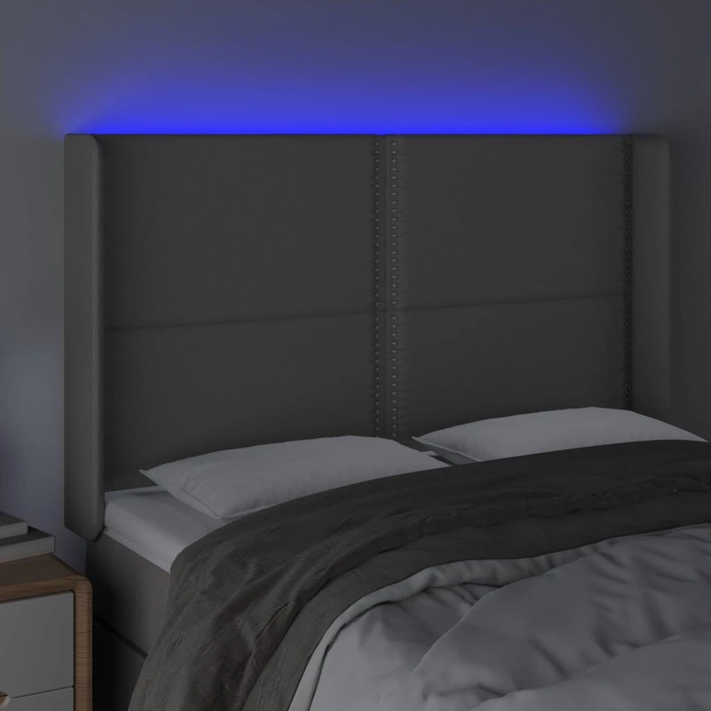 Galvūgalis su LED, pilkos spalvos, 147x16x118/128 cm