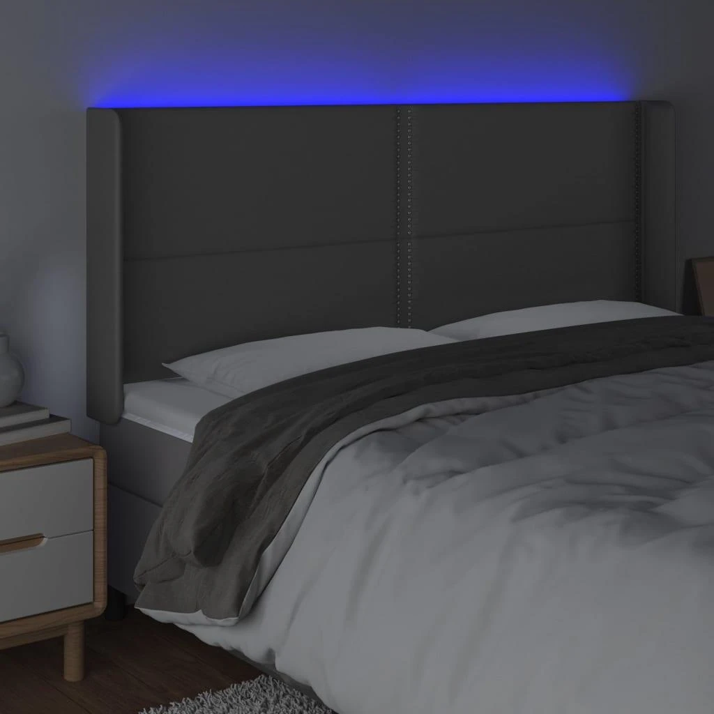 Galvūgalis su LED, pilkos spalvos, 203x16x118/128 cm