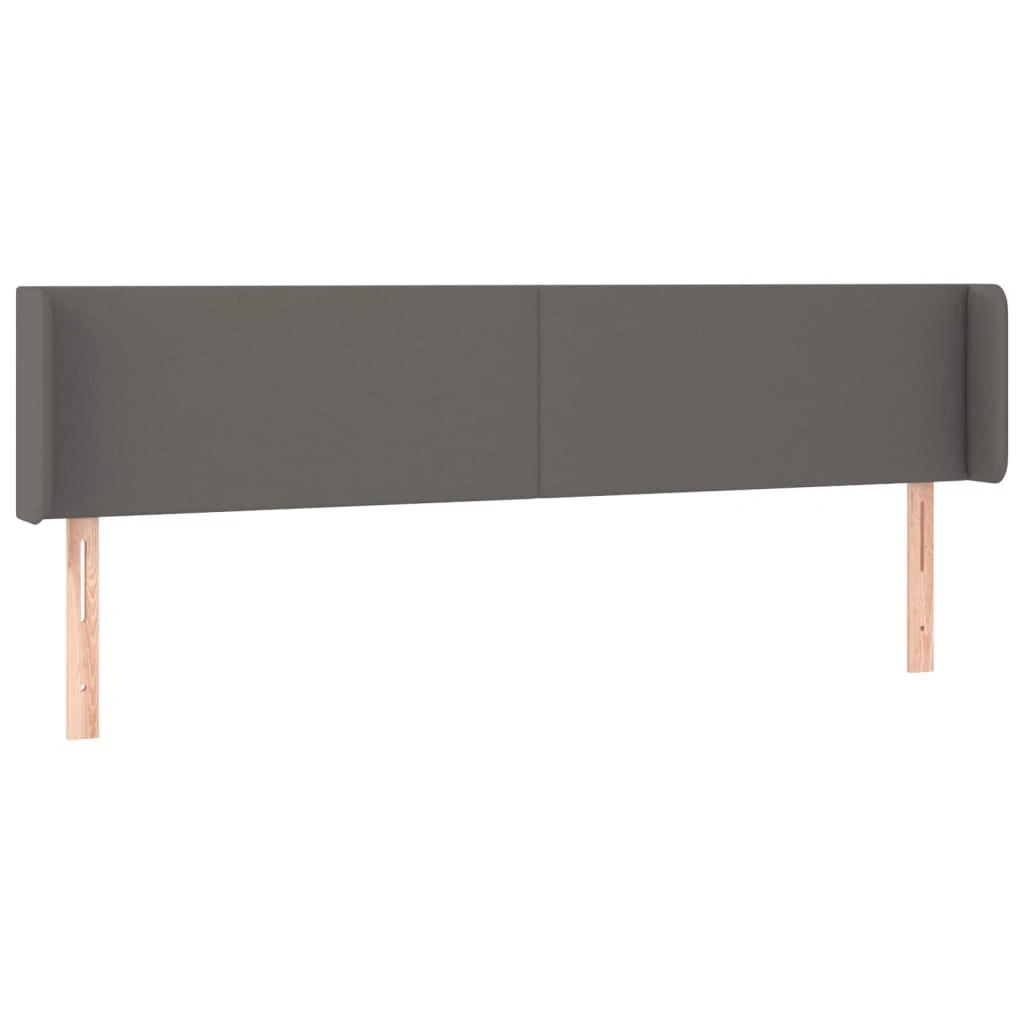 Galvūgalis su LED, pilkos spalvos, 203x16x78/88cm, dirbtinė oda