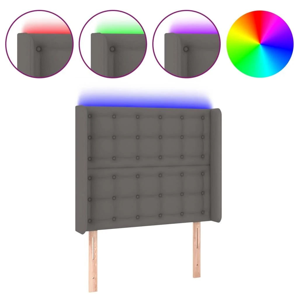 Galvūgalis su LED, pilkos spalvos, 83x16x118/128 cm