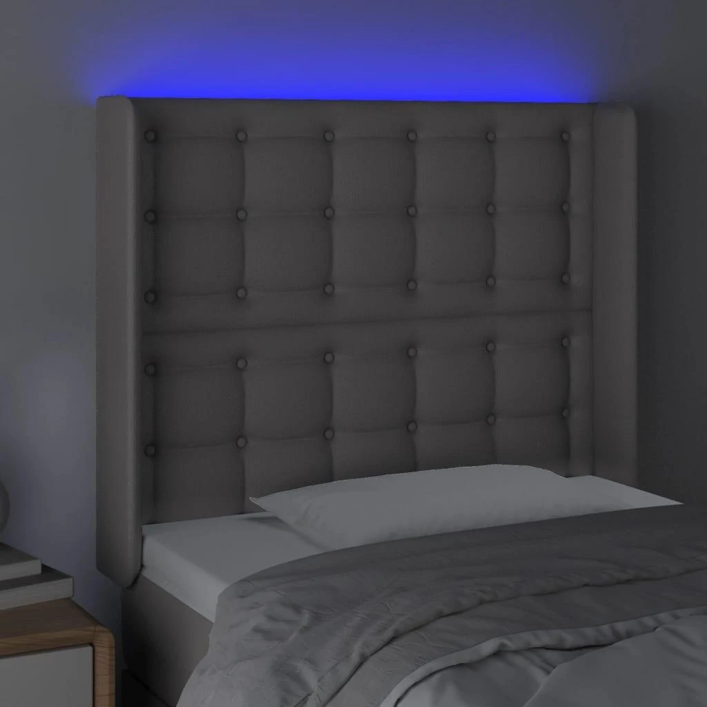 Galvūgalis su LED, pilkos spalvos, 83x16x118/128 cm