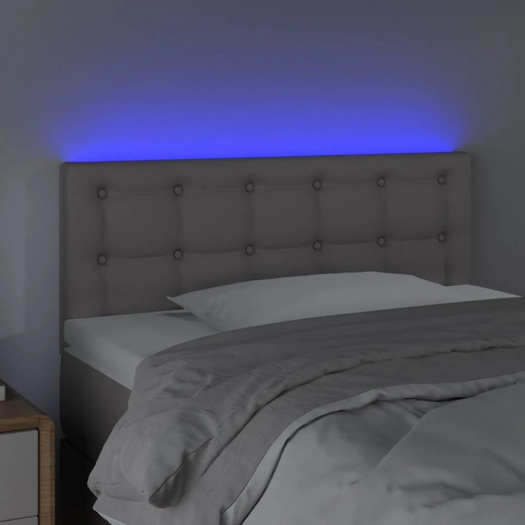 Galvūgalis su LED, pilkos spalvos, 90x5x78/88cm, dirbtinė oda