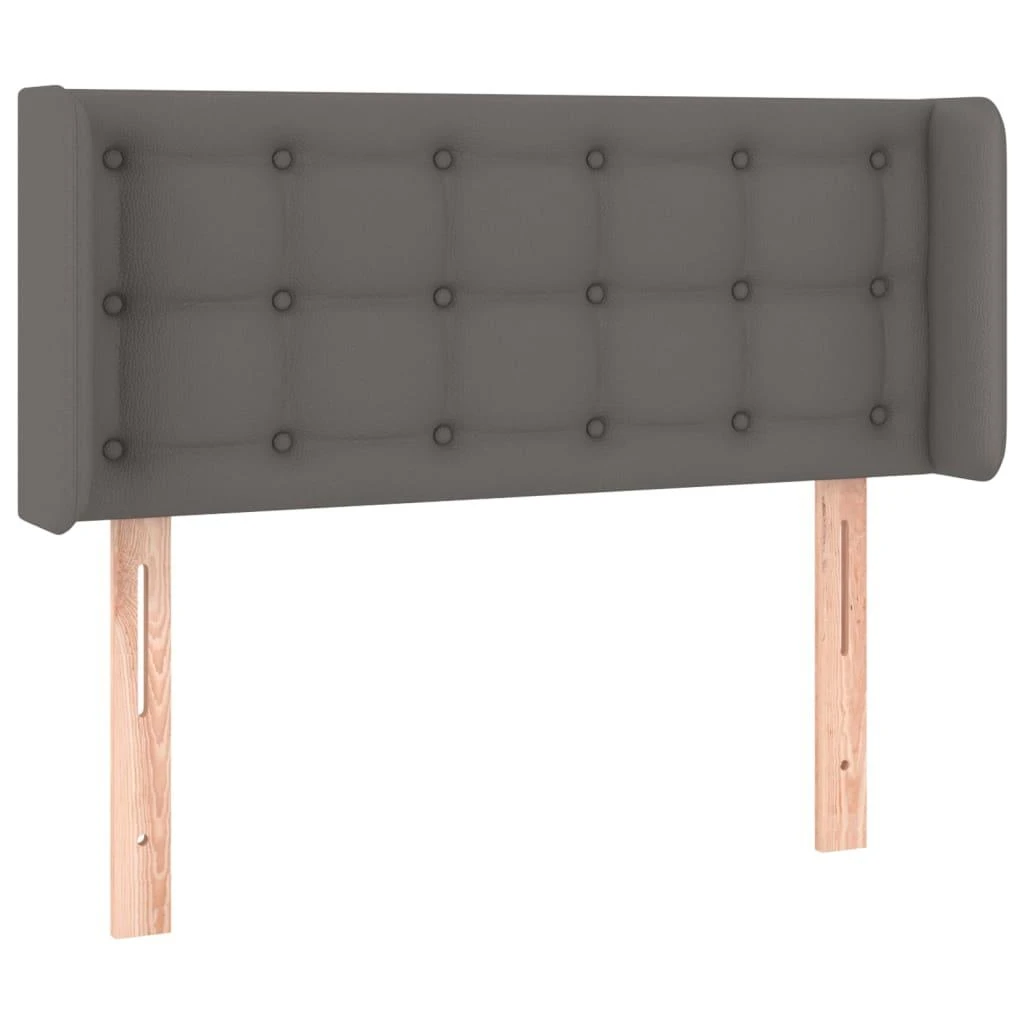 Galvūgalis su LED, pilkos spalvos, 93x16x78/88cm, dirbtinė oda