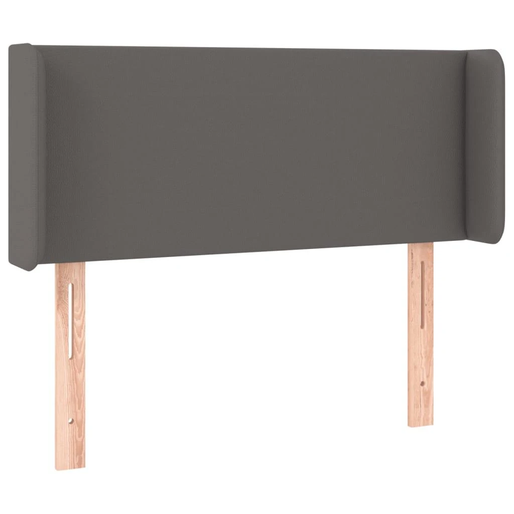 Galvūgalis su LED, pilkos spalvos, 93x16x78/88cm, dirbtinė oda