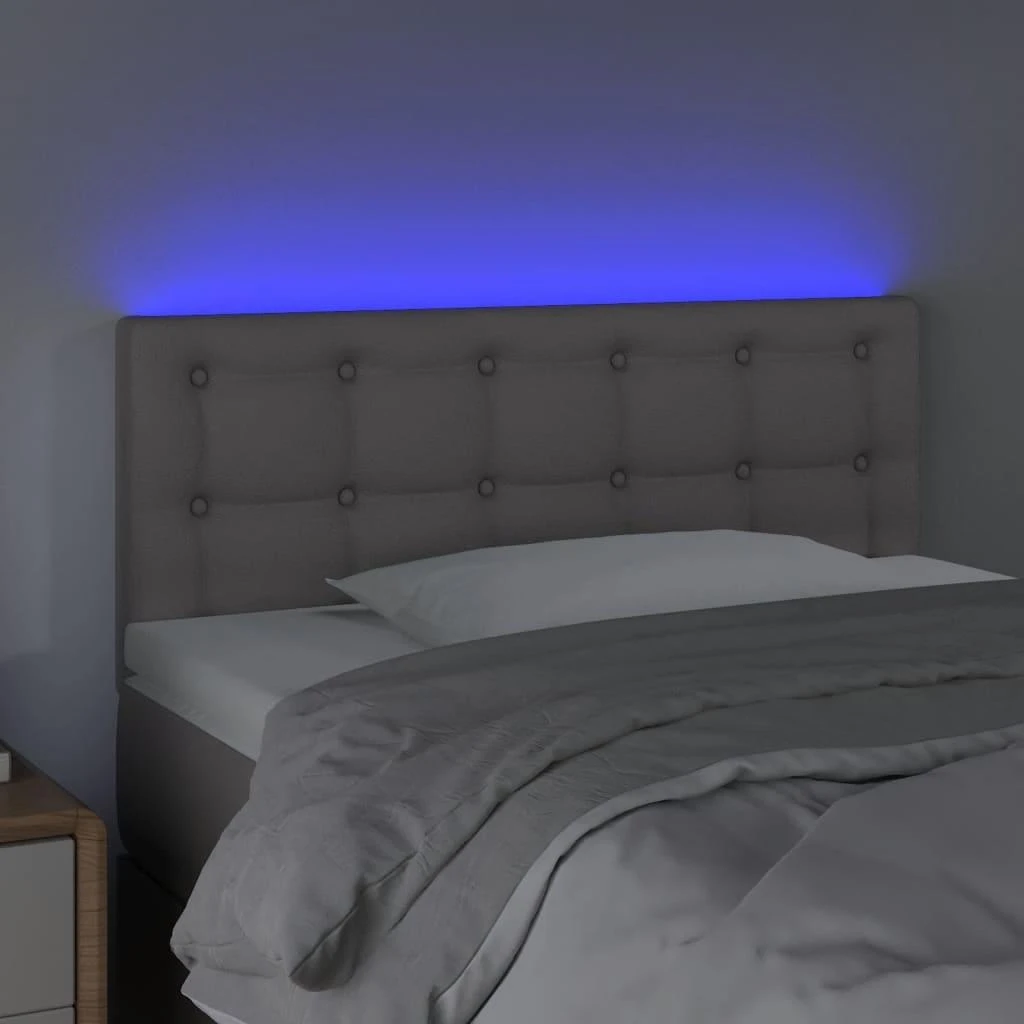 Galvūgalis su LED, pilkos spalvos,100x5x78/88cm, dirbtinė oda
