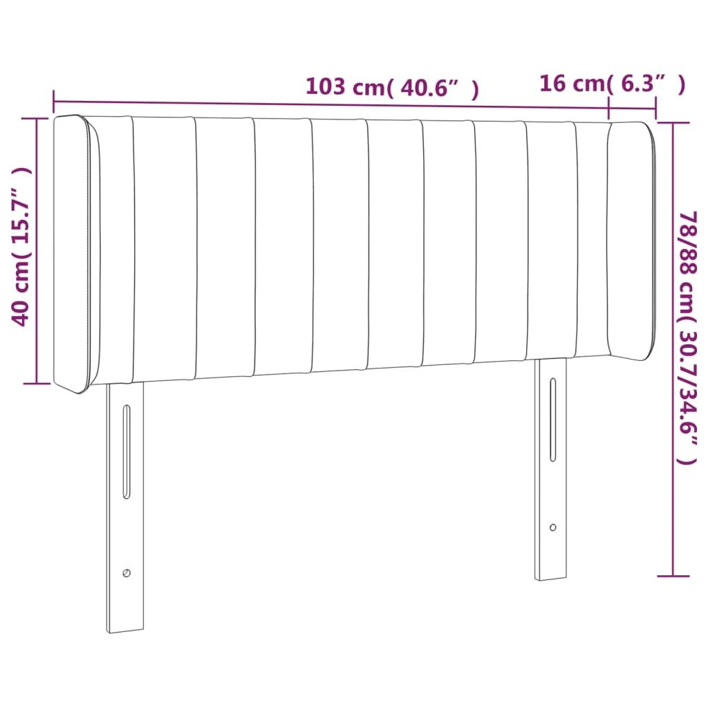 Galvūgalis su LED, rožinės spalvos, 103x16x78/88cm, aksomas