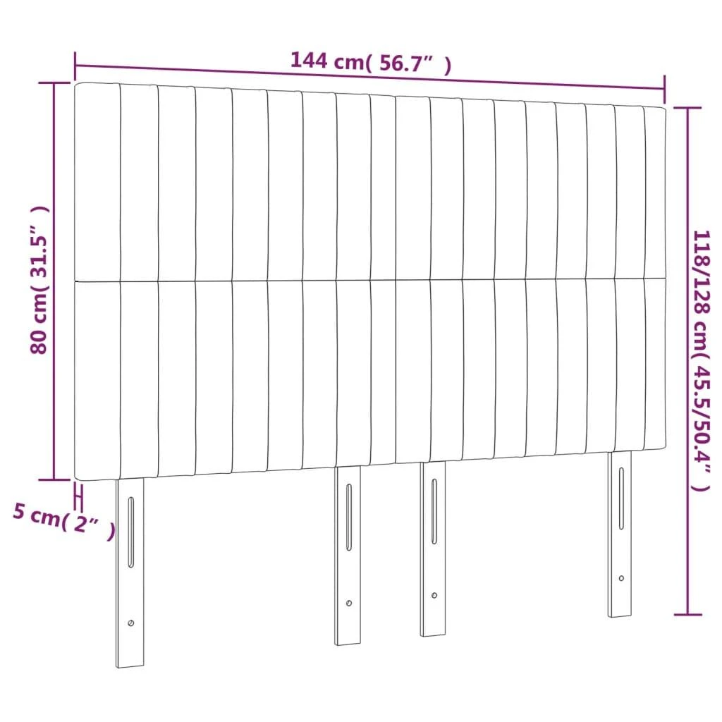 Galvūgalis su LED, rožinės spalvos, 144x5x118/128cm, aksomas