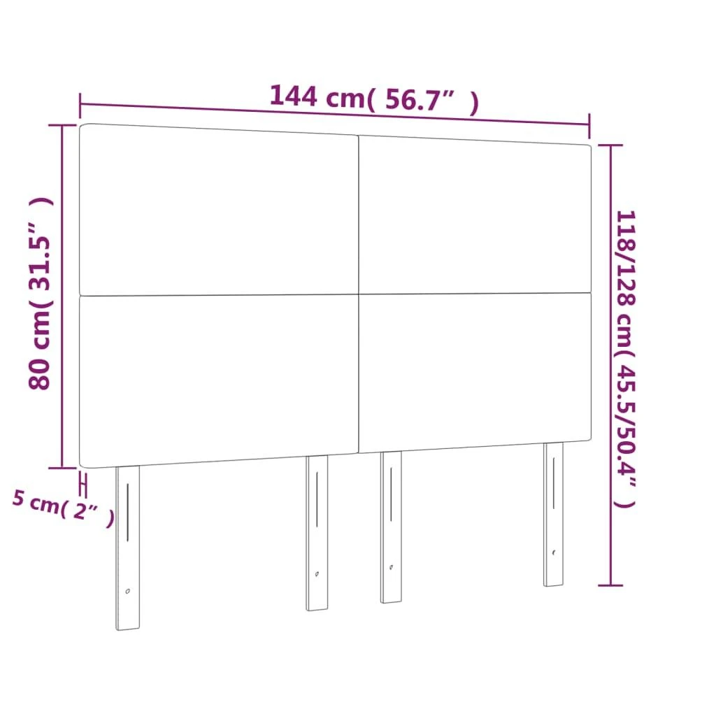 Galvūgalis su LED, rožinės spalvos, 144x5x118/128cm, aksomas