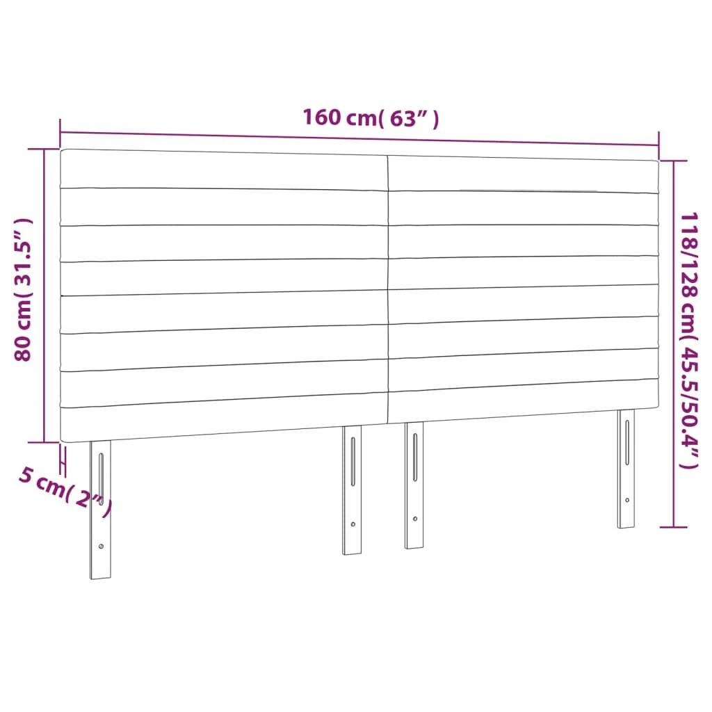 Galvūgalis su LED, rožinės spalvos, 160x5x118/128cm, aksomas