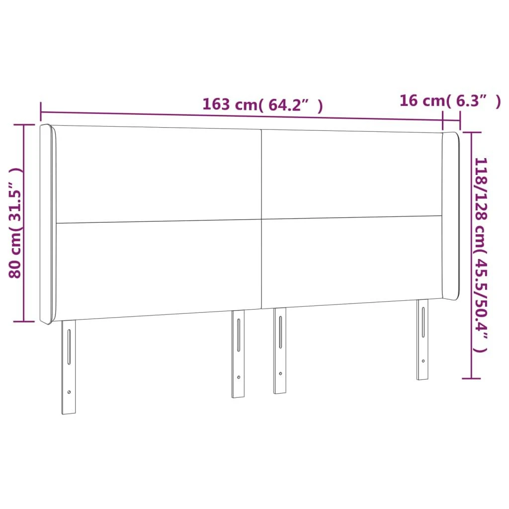 Galvūgalis su LED, rožinės spalvos, 163x16x118/128cm, aksomas