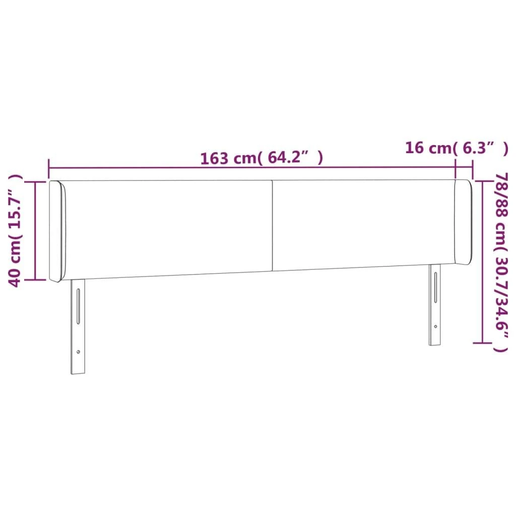 Galvūgalis su LED, rožinės spalvos, 163x16x78/88 cm, aksomas