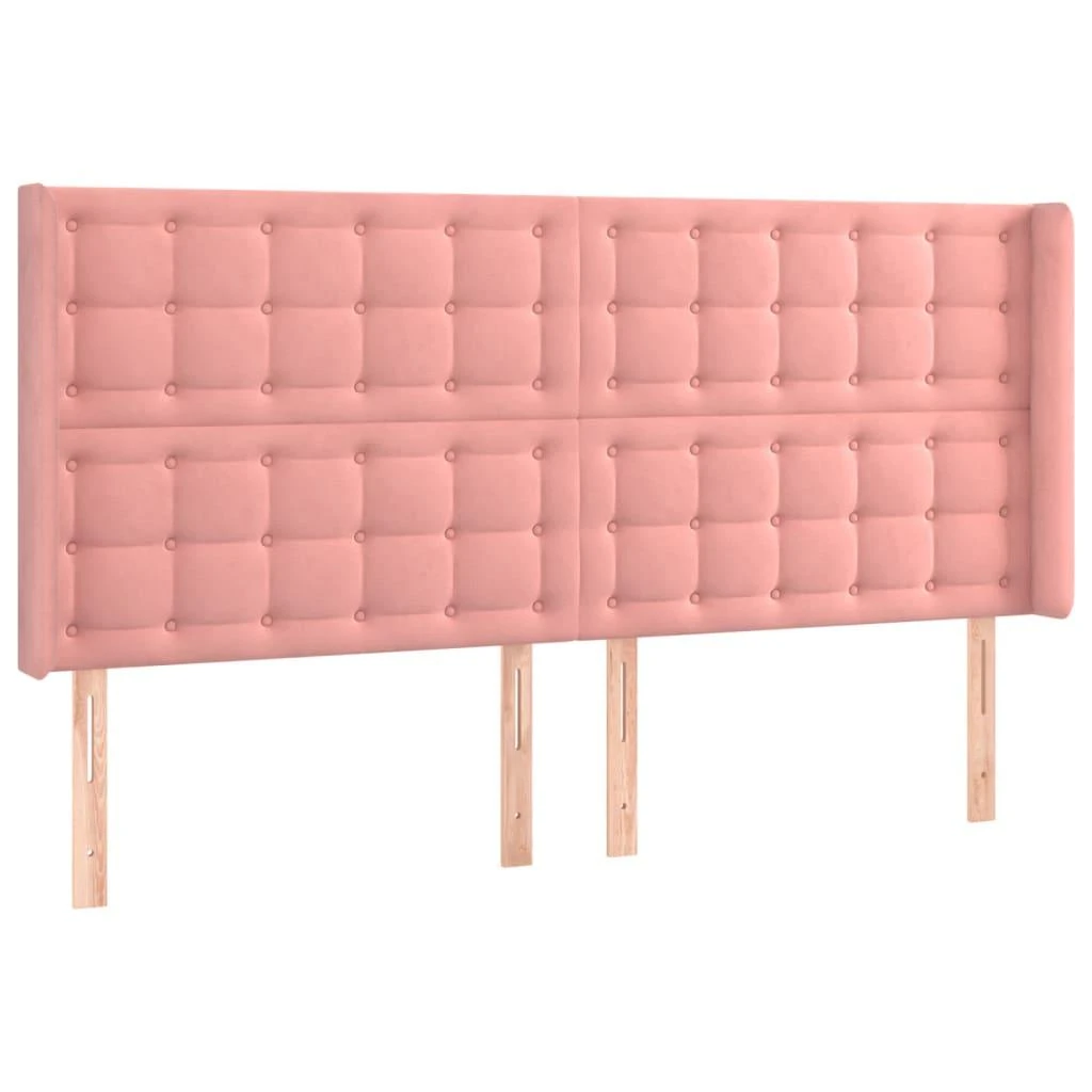 Galvūgalis su LED, rožinės spalvos, 183x16x118/128cm, aksomas