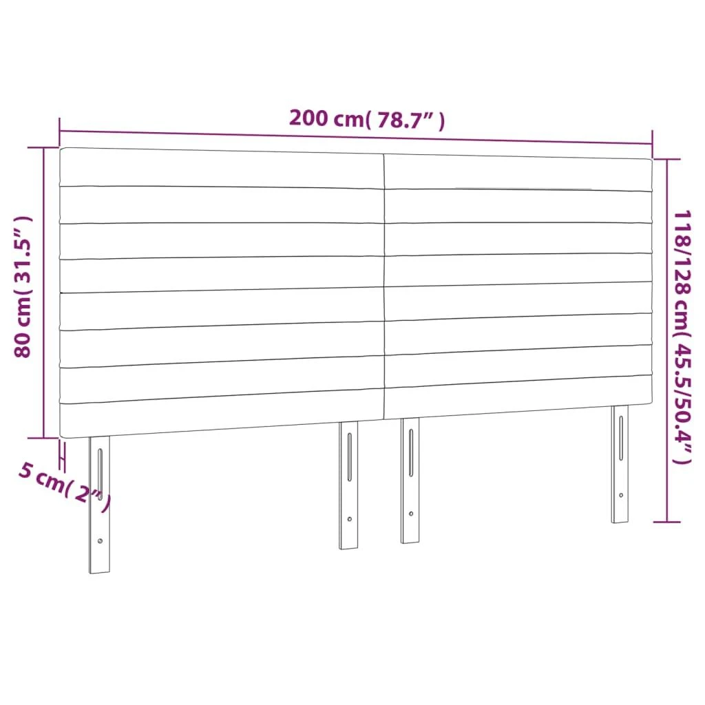 Galvūgalis su LED, rožinės spalvos, 200x5x118/128cm, aksomas