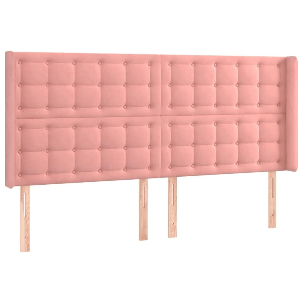 Galvūgalis su LED, rožinės spalvos, 203x16x118/128cm, aksomas