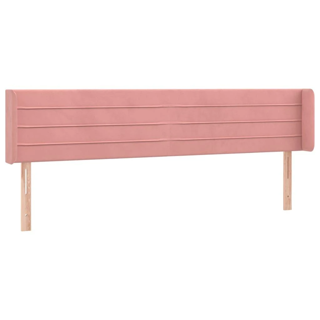 Galvūgalis su LED, rožinės spalvos, 203x16x78/88cm, aksomas