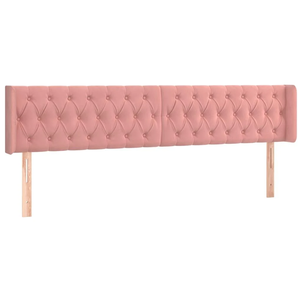 Galvūgalis su LED, rožinės spalvos, 203x16x78/88cm, aksomas