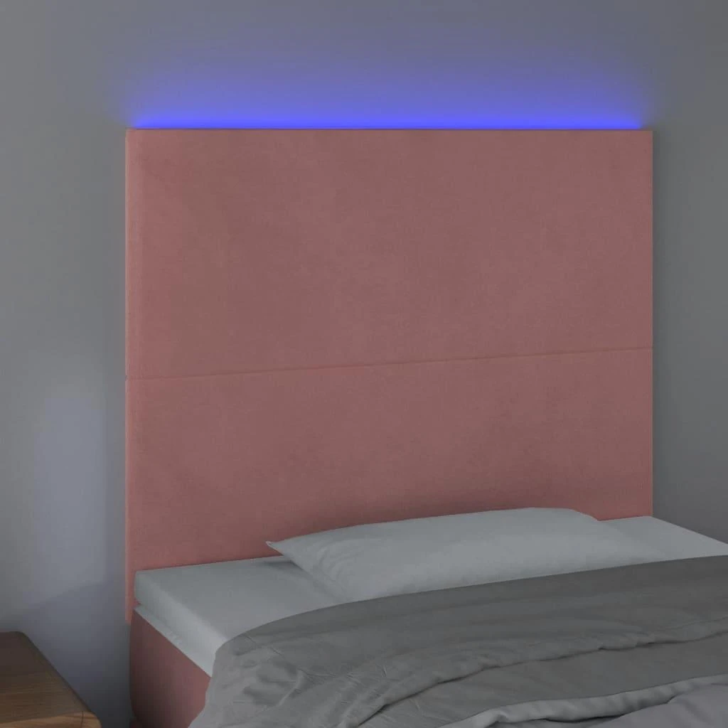 Galvūgalis su LED, rožinės spalvos, 80x5x118/128cm, aksomas