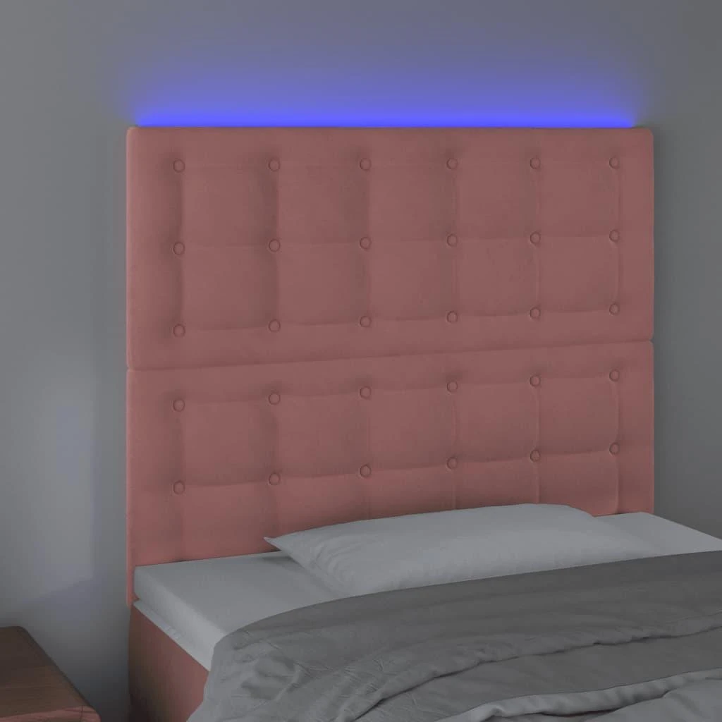 Galvūgalis su LED, rožinės spalvos, 80x5x118/128cm, aksomas