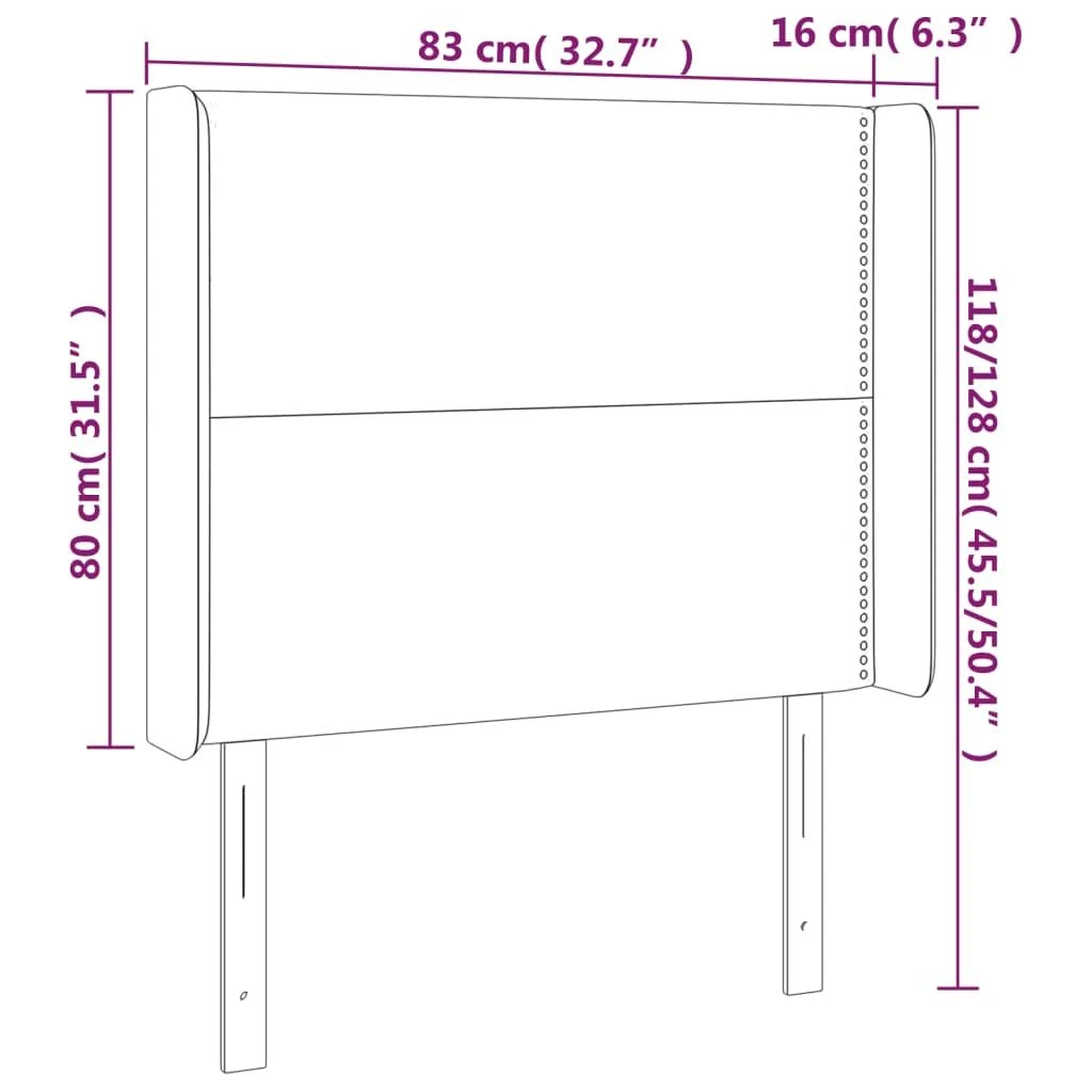 Galvūgalis su LED, rožinės spalvos, 83x16x118/128cm, aksomas